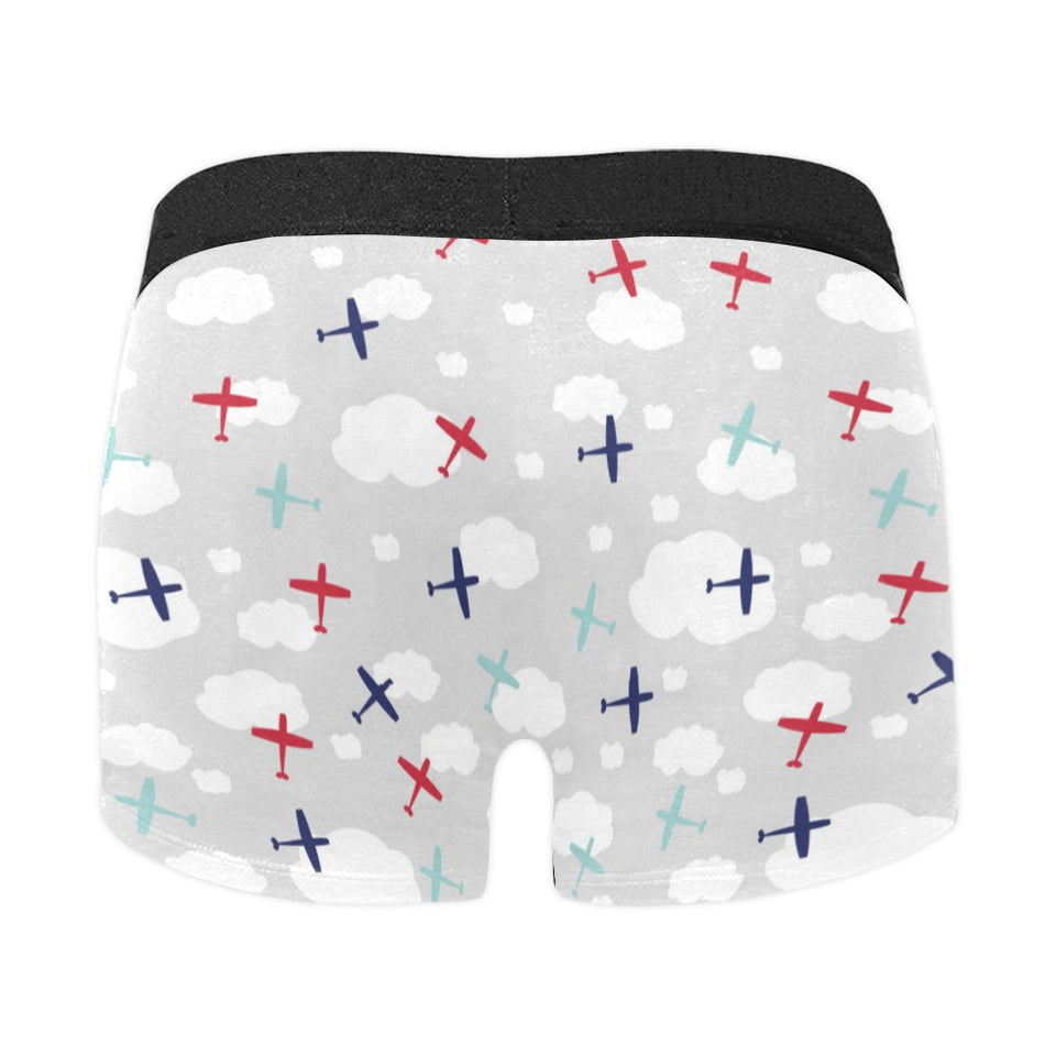 Airplane cloud grey background Men's All Over Print Boxer Briefs Men's Underwear