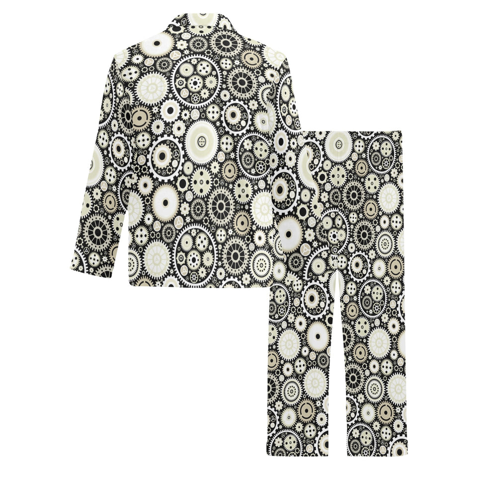 Gear Pattern Print Design 02 Men's Long Pajama Set