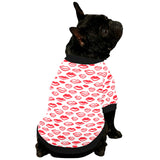 Lips Pattern Print Design 05 All Over Print Pet Dog Round Neck Fuzzy Shirt