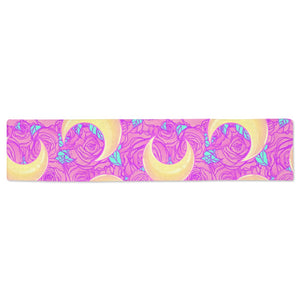 Moon pink rose background Table Runner