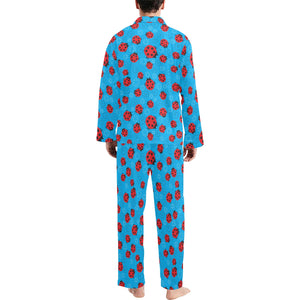 Ladybug Pattern Print Design 02 Men's Long Pajama Set