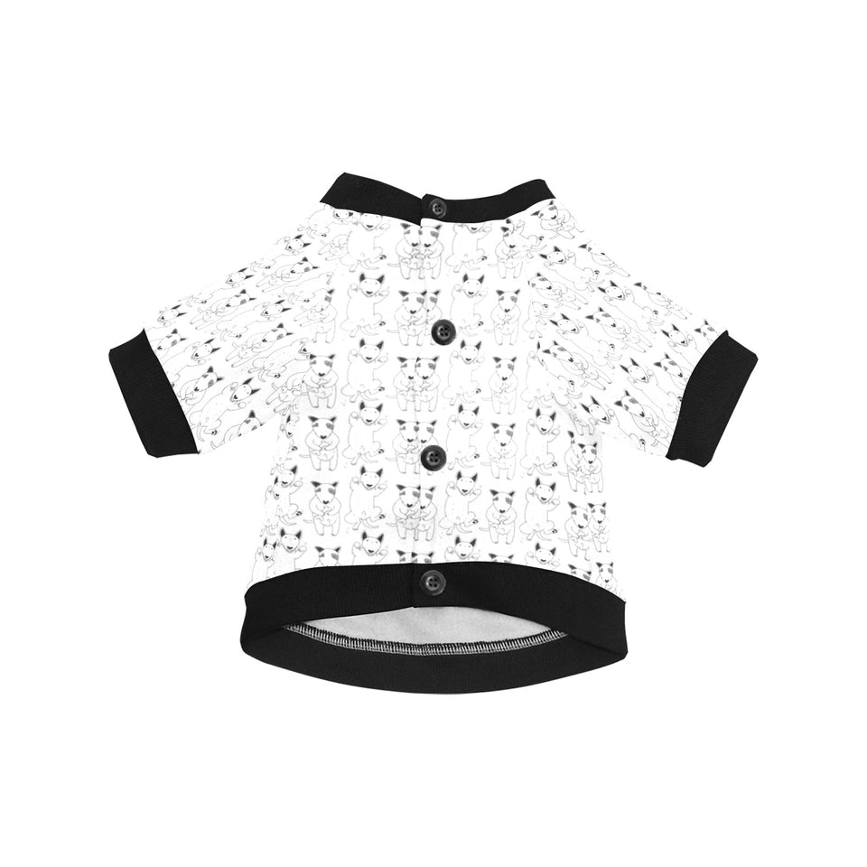 Bull Terrier Pattern Print Design 02 All Over Print Pet Dog Round Neck Fuzzy Shirt