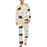 Whale dot pattern Men's Long Pajama Set