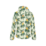 Beautiful parrot palm leaves pattern Women's Padded Hooded Jacket