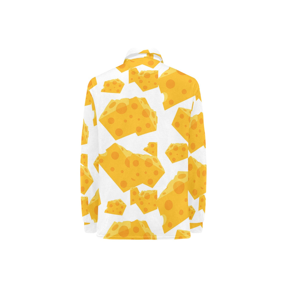 Cheese slice pattern Women's Long Sleeve Polo Shirt
