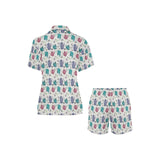 Tea pots Pattern Print Design 05 Women's V-Neck Short Pajama Set