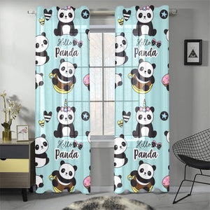 Cute baby panda pattern Gauze Curtain