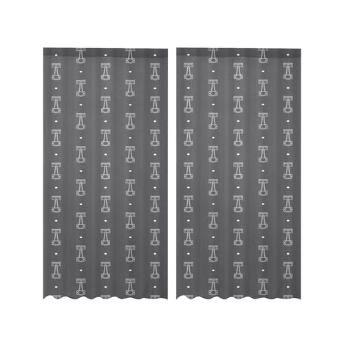 Engine Piston Black Background Pattern Design 02 Gauze Curtain
