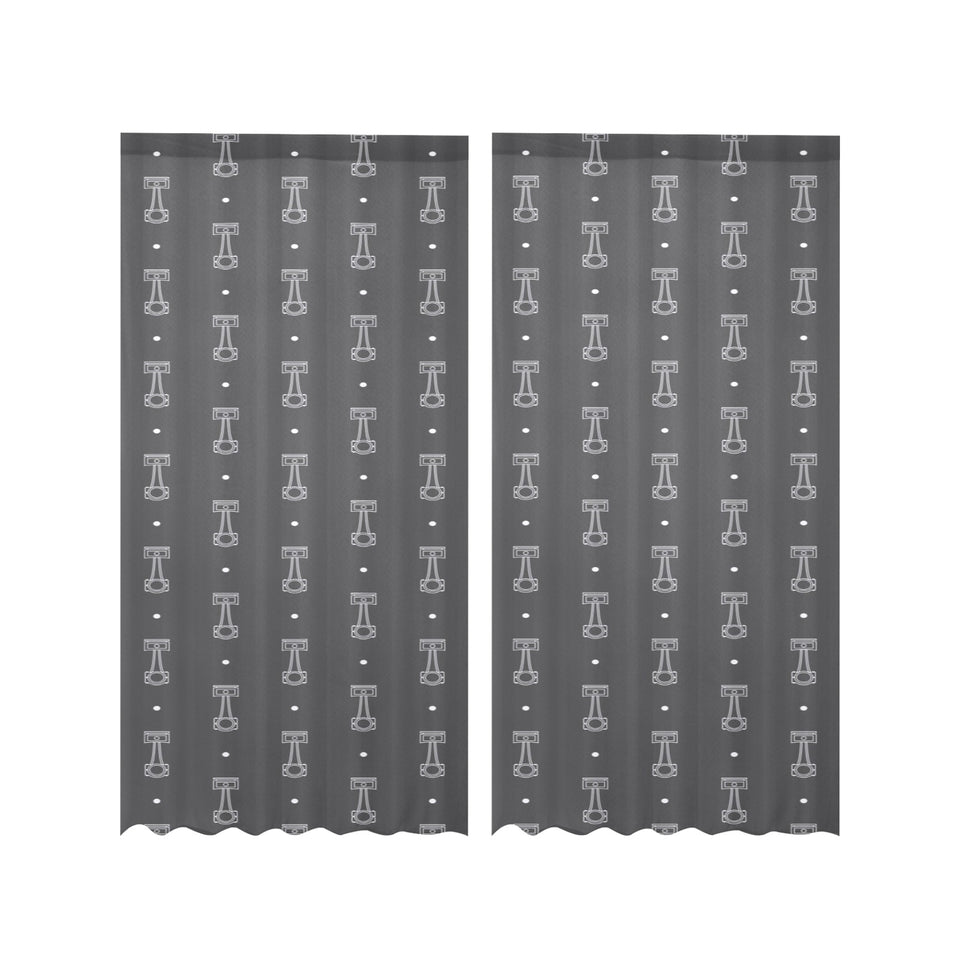 Engine Piston Black Background Pattern Design 02 Gauze Curtain