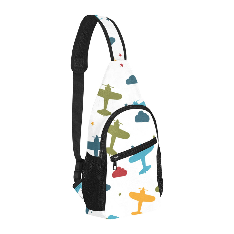 Airplane star cloud colorful All Over Print Chest Bag