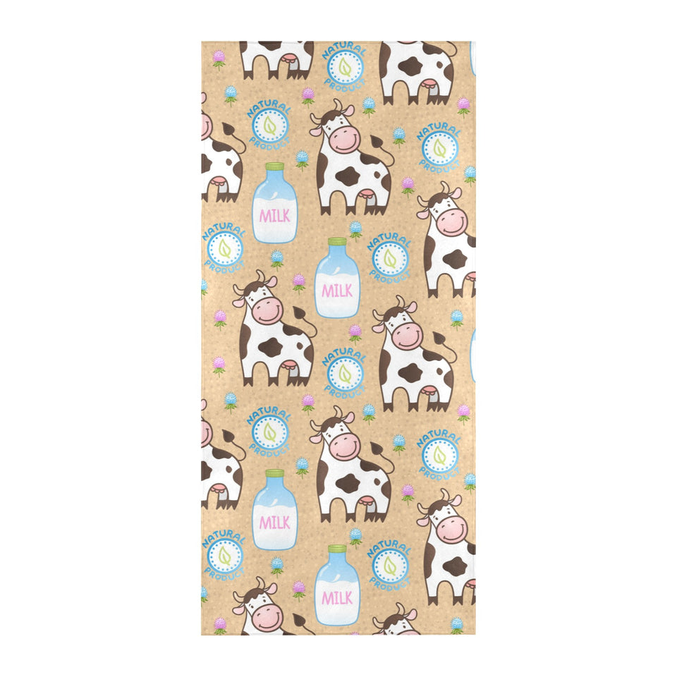 Cow bottle of milk pattern Beach Towel