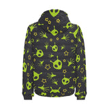Alien Pattern Print Design 02 Men's Padded Hooded Jacket