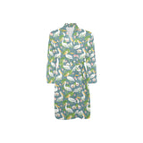 Pelican Pattern Print Design 04 Men's Long Sleeve Belted Night Robe