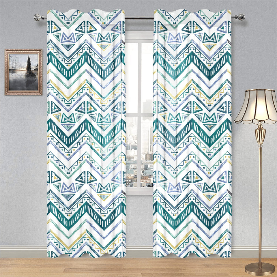 zigzag chevron paint design pattern Gauze Curtain