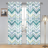 zigzag chevron paint design pattern Gauze Curtain