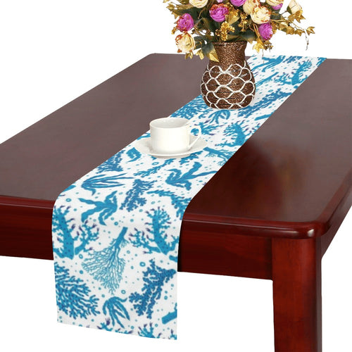 Coral Reef Pattern Print Design 01 Table Runner