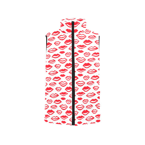 Lips Pattern Print Design 05 Men's Padded Vest