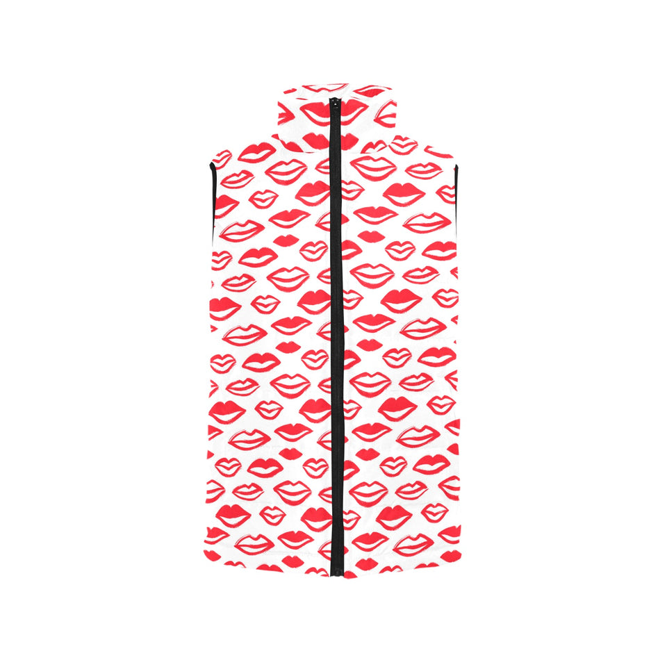 Lips Pattern Print Design 05 Men's Padded Vest