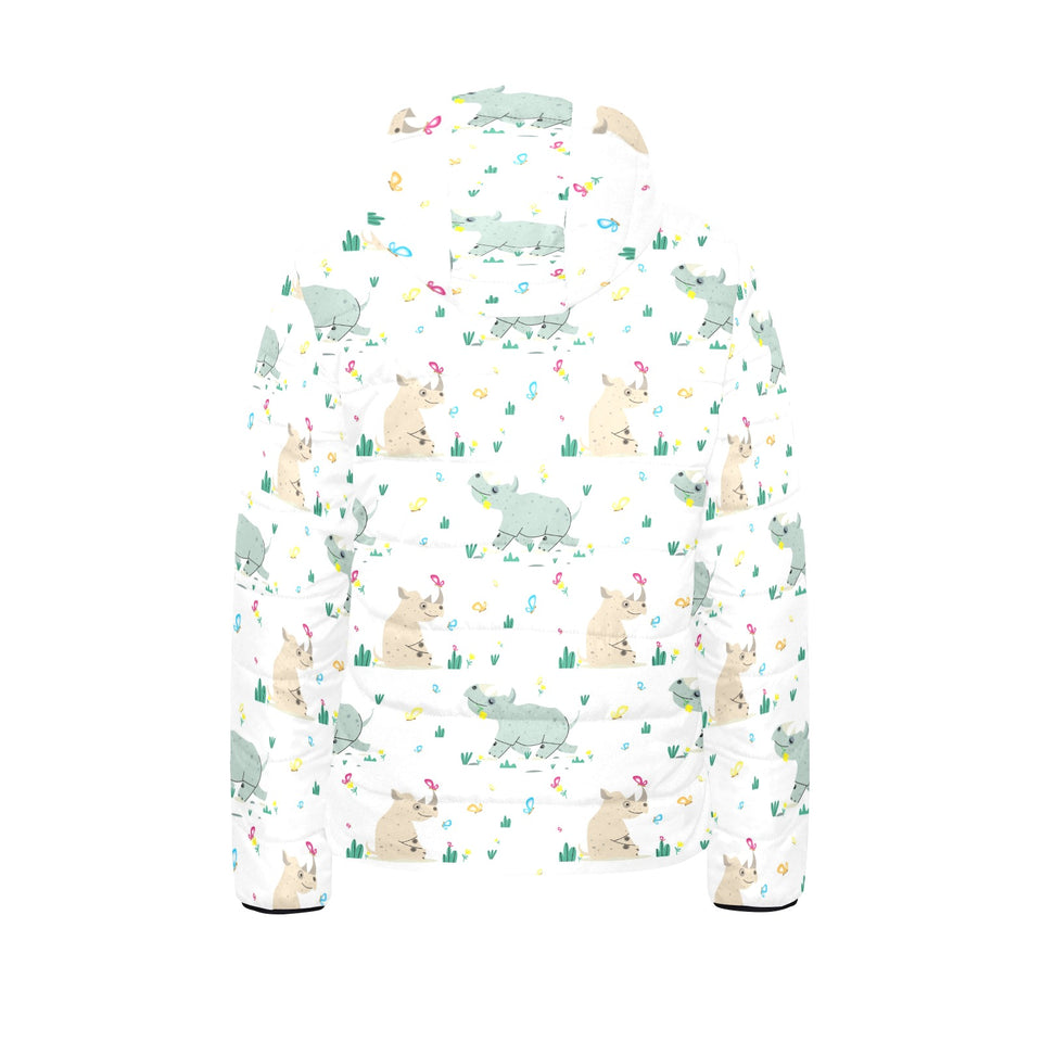 Cute Rhino pattern Kids' Boys' Girls' Padded Hooded Jacket