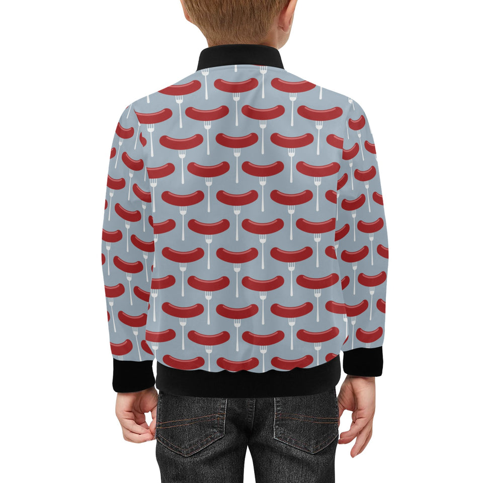 Sausage Pattern Print Design 02 Kids' Boys' Girls' Bomber Jacket