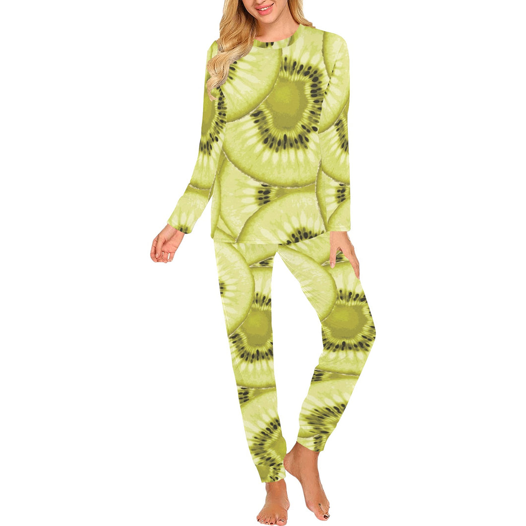 Sliced kiwi pattern Women's All Over Print Pajama Set