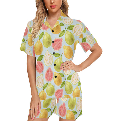 Guava design pattern Women's V-Neck Short Pajama Set