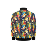 Colorful parrot flower pattern Kids' Boys' Girls' Bomber Jacket