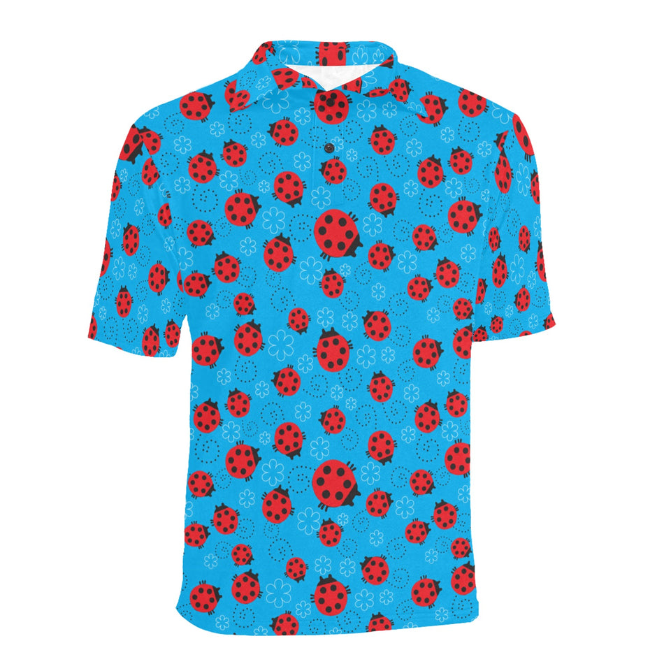 Ladybug Pattern Print Design 02 Men's All Over Print Polo Shirt