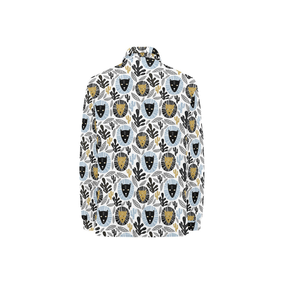Lion Pattern Print Design 05 Women's Long Sleeve Polo Shirt