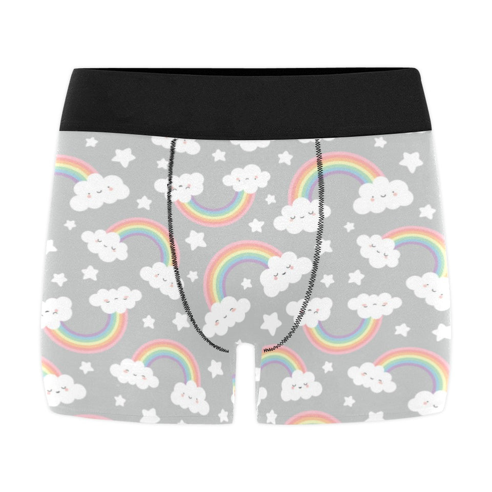 Cute rainbow clound star pattern Men's All Over Print Boxer Briefs Men's Underwear