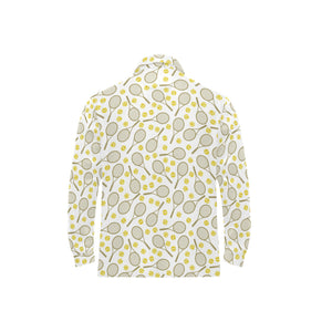 Tennis Pattern Print Design 02 Men's Long Sleeve Polo Shirt