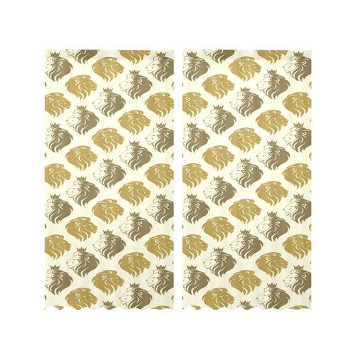 Lion Pattern Print Design 02 Gauze Curtain