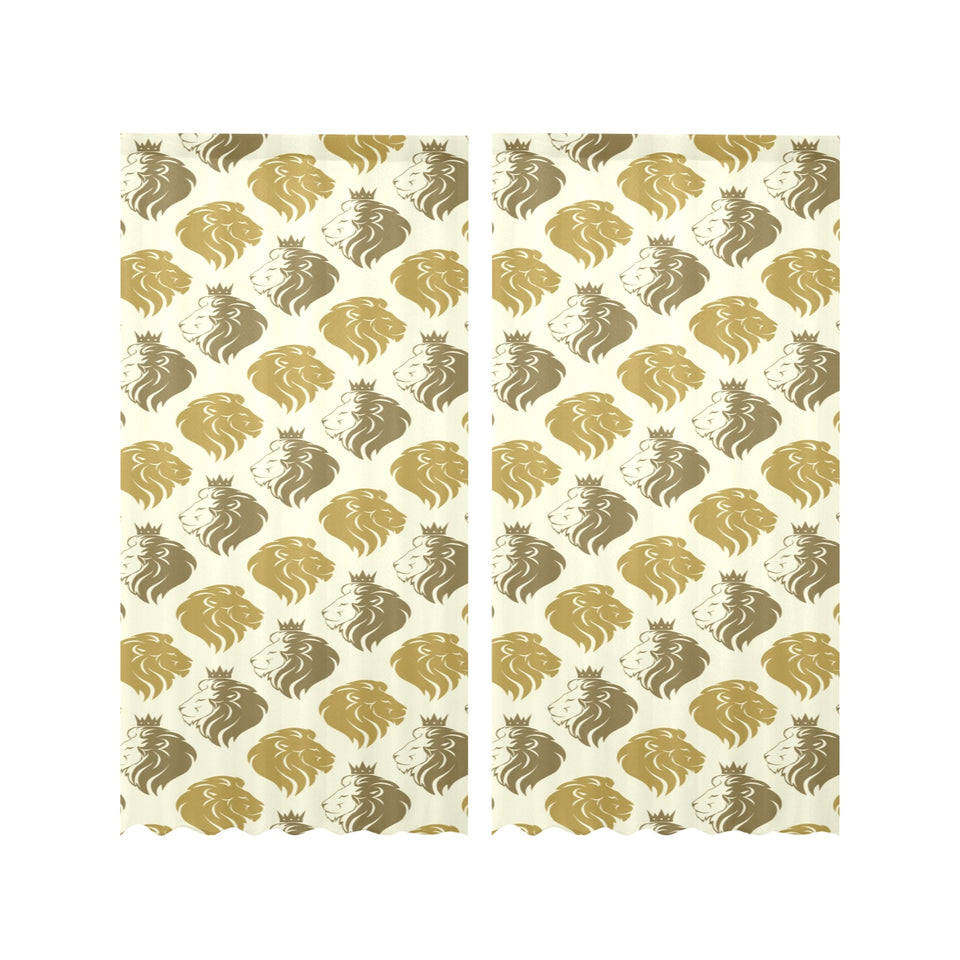 Lion Pattern Print Design 02 Gauze Curtain