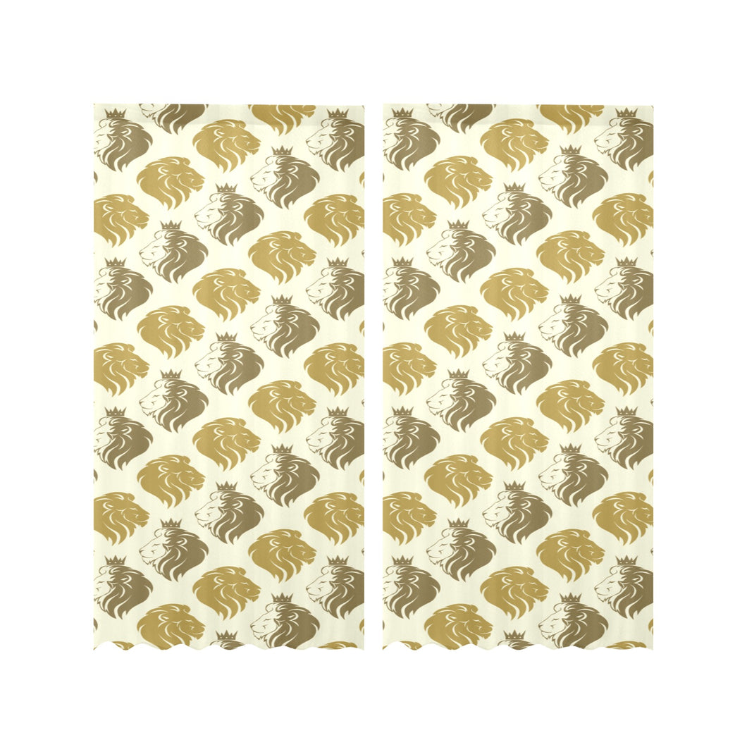 Lion Pattern Print Design 02 Gauze Curtain
