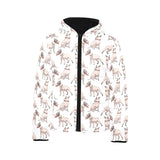 Bull Terrier Pattern Print Design 04 Kids' Boys' Girls' Padded Hooded Jacket