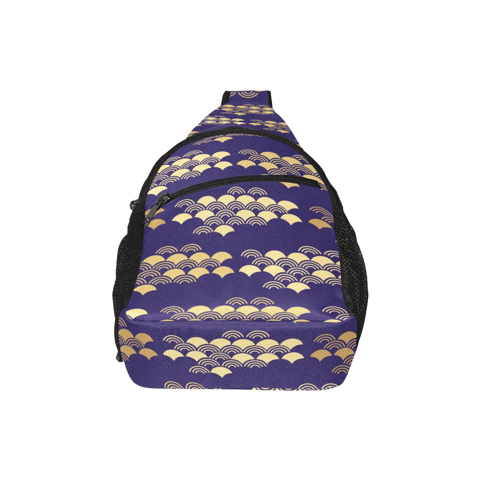 Beautiful japanese fan pattern All Over Print Chest Bag