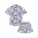 Stingray Pattern Print Design 01 Kids' Boys' Girls' V-Neck Short Pajama Set