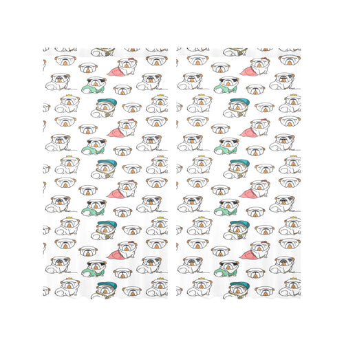 English Bulldog Pattern Print Design 03 Gauze Curtain