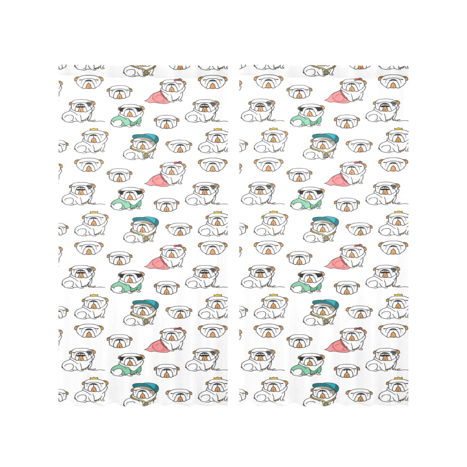 English Bulldog Pattern Print Design 03 Gauze Curtain