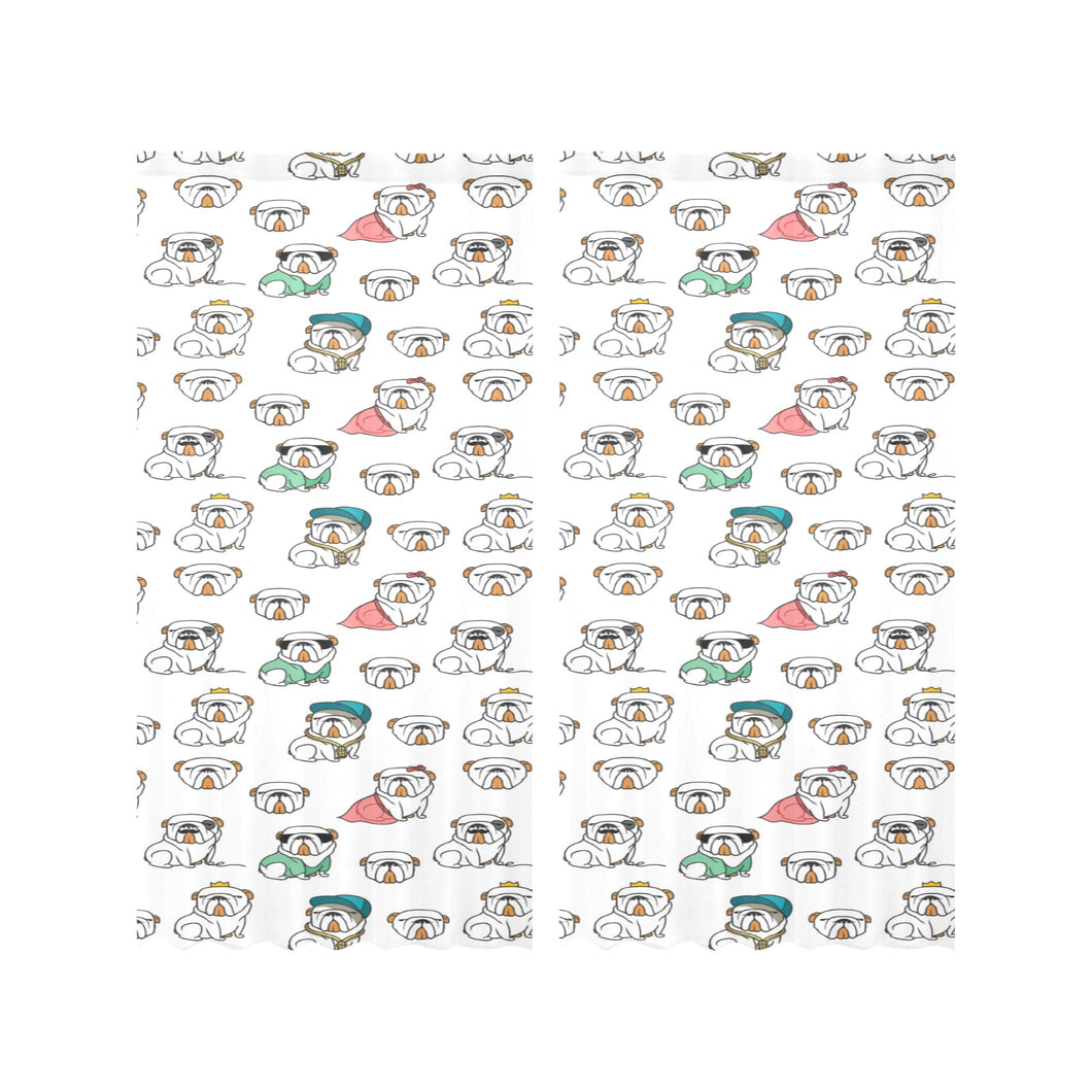 English Bulldog Pattern Print Design 03 Gauze Curtain