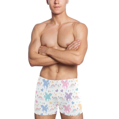 colorful unicorn rainbow heart pattern Men's Swimming Trunks