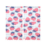 Strawberry pattern blue lines background Gauze Curtain