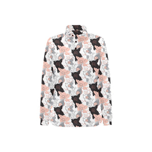 Pig Pattern Print Design 05 Women's Long Sleeve Polo Shirt