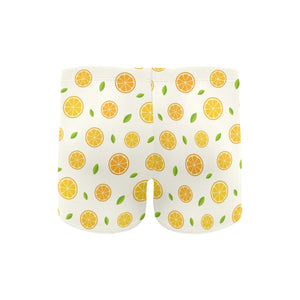 oranges leaves pattern Men's Swimming Trunks