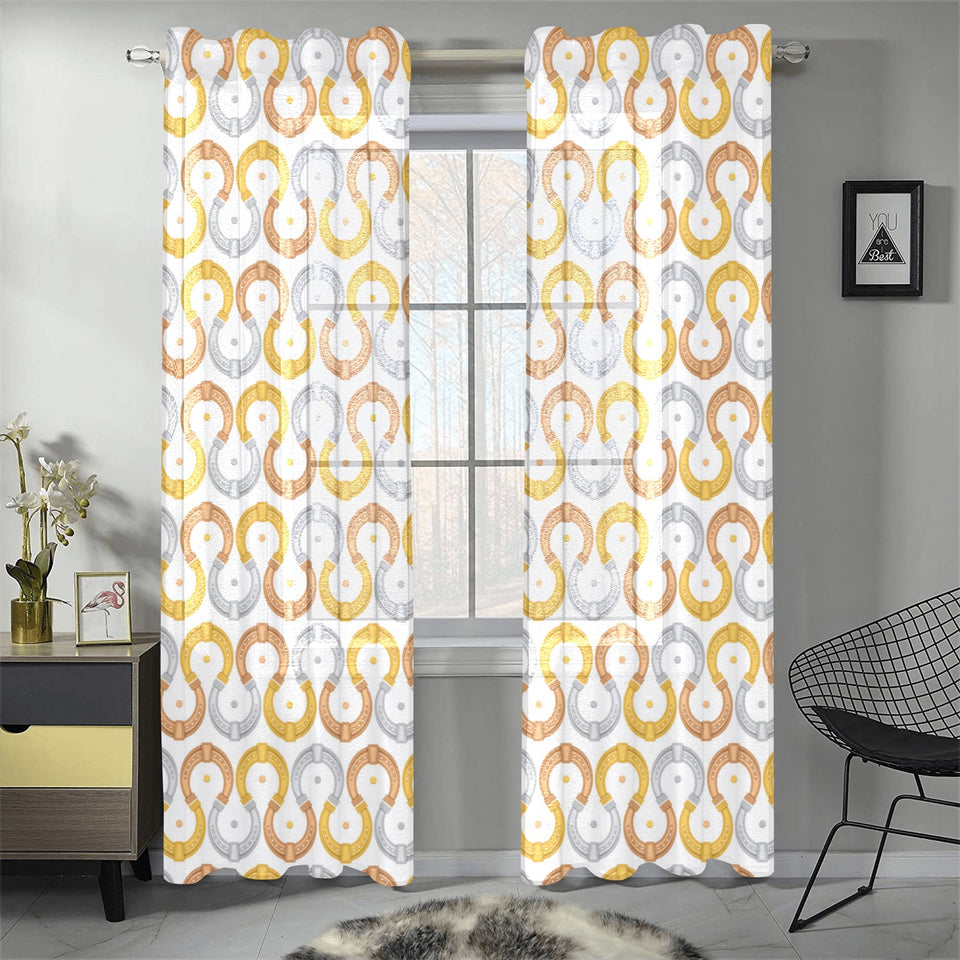 Horseshoes Pattern Print Design 03 Gauze Curtain