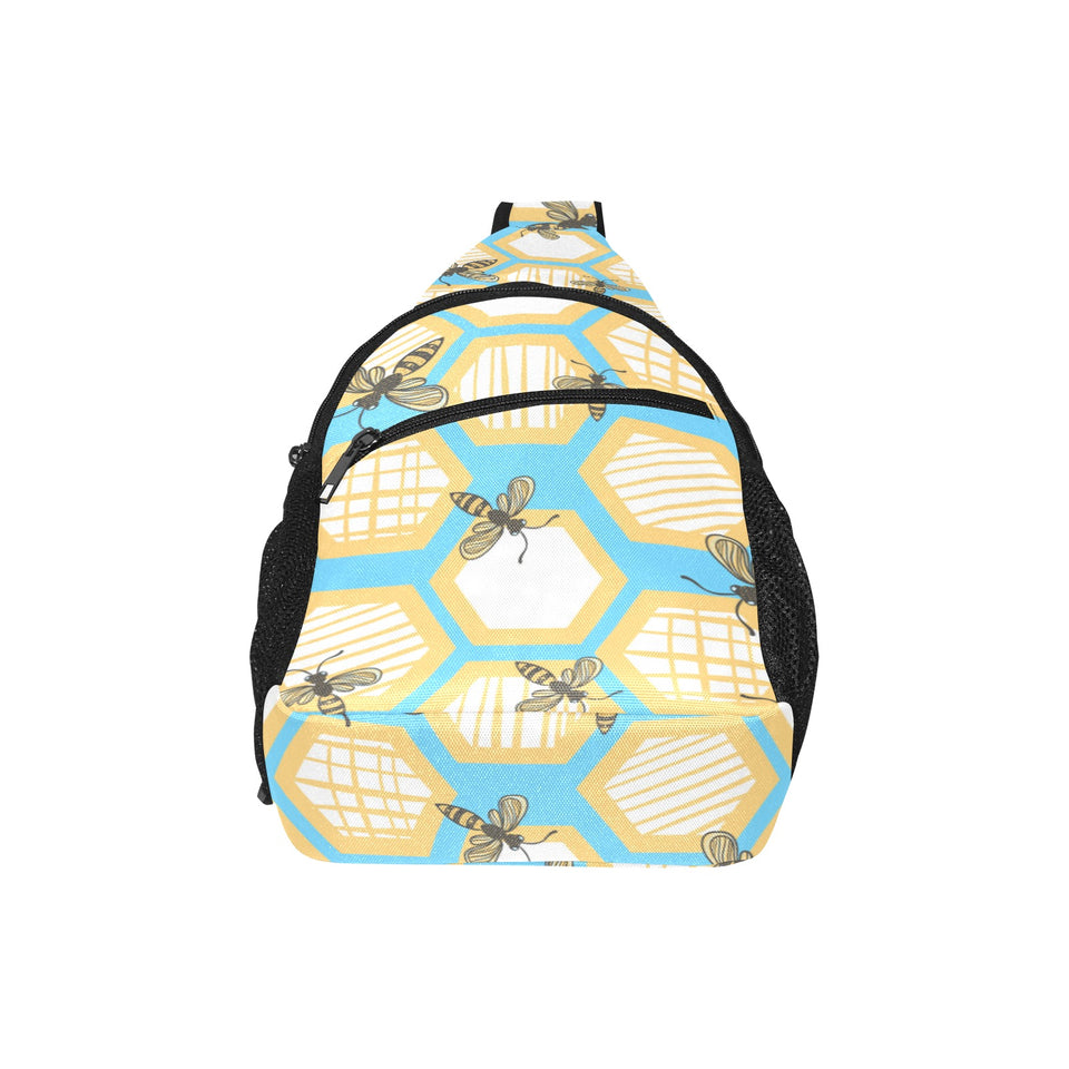 Bee honeycomb pattern All Over Print Chest Bag