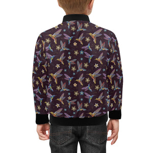 Hummingbird Pattern Print Design 04 Kids' Boys' Girls' Bomber Jacket