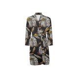 Eagle Pattern Print Design 05 Men's Long Sleeve Belted Night Robe