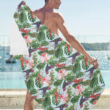 Hummingbird Pattern Print Design 05 Beach Towel