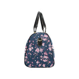 Pink sakura cherry blossom blue background Travel Bag